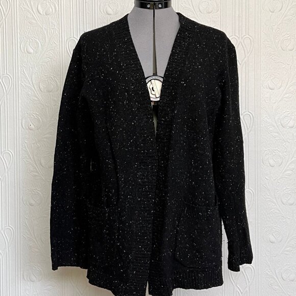 Seasalt edge to edge cardigan black donegal type wool size 14 UK or size 10 US - Picture 1 of 5